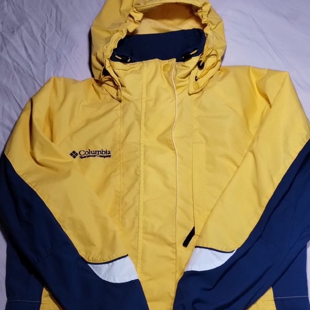 Columbia Two-Tone Yellow and Navy Jacket Woman's Size Small
